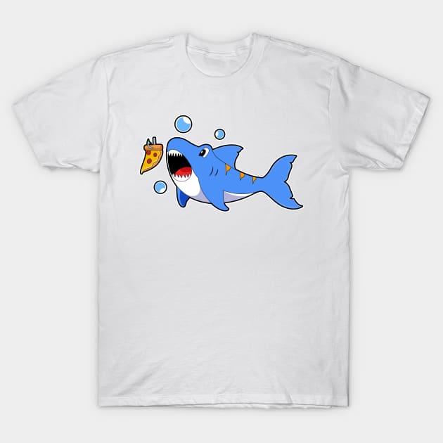 Shark with Pizza as Bait T-Shirt by Markus Schnabel